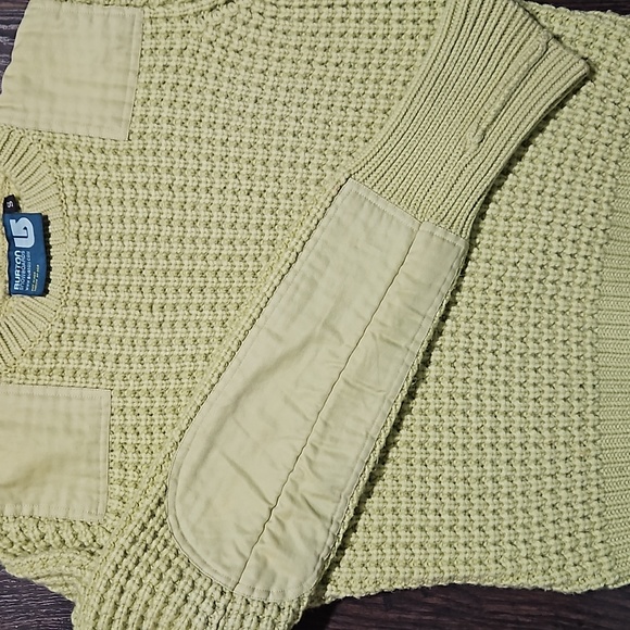 Burton Lime Green Wool Blend Chunky Knit Sweater, Unisex Size S - Picture 6 of 12